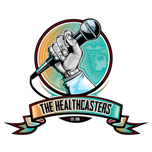 The Healthcasters logo with Melvin Varghese